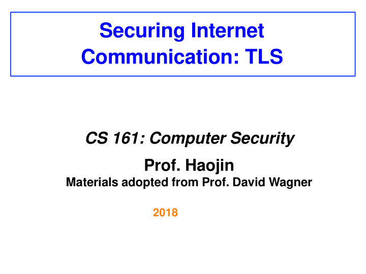 securing internet communication tls