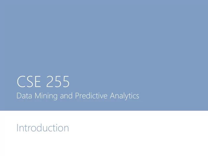 cse 255