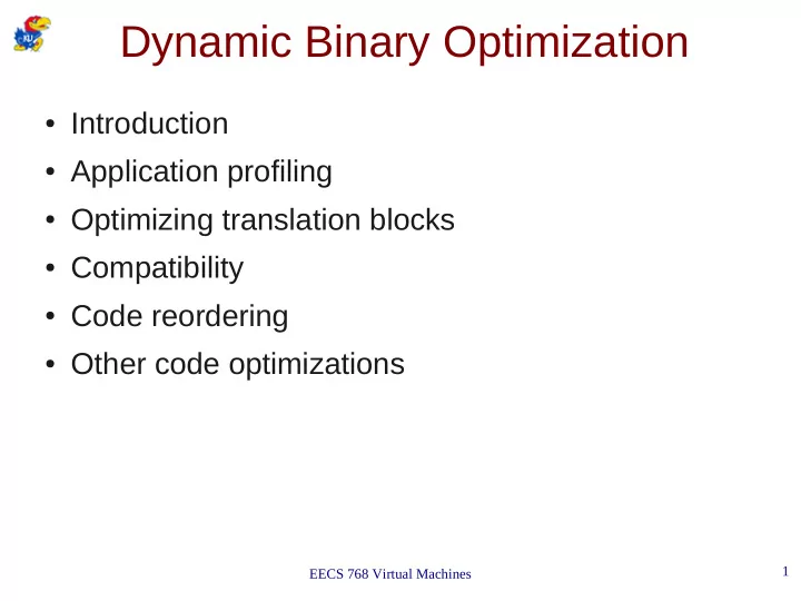 dynamic binary optimization