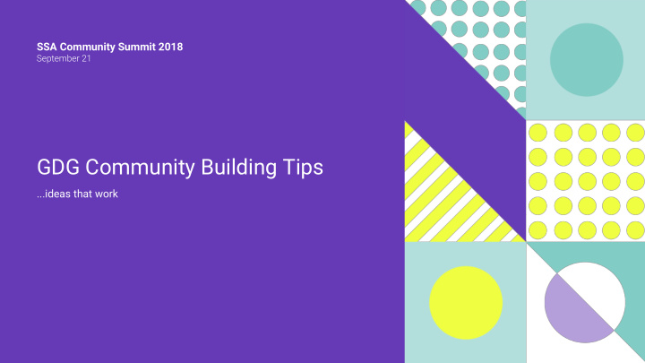 gdg community building tips