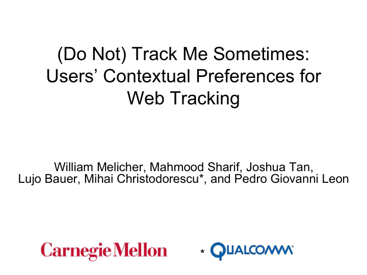 do not track me sometimes users contextual preferences