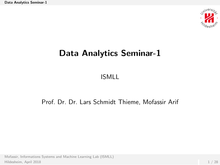 data analytics seminar 1