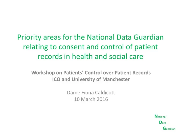 records in health and social care