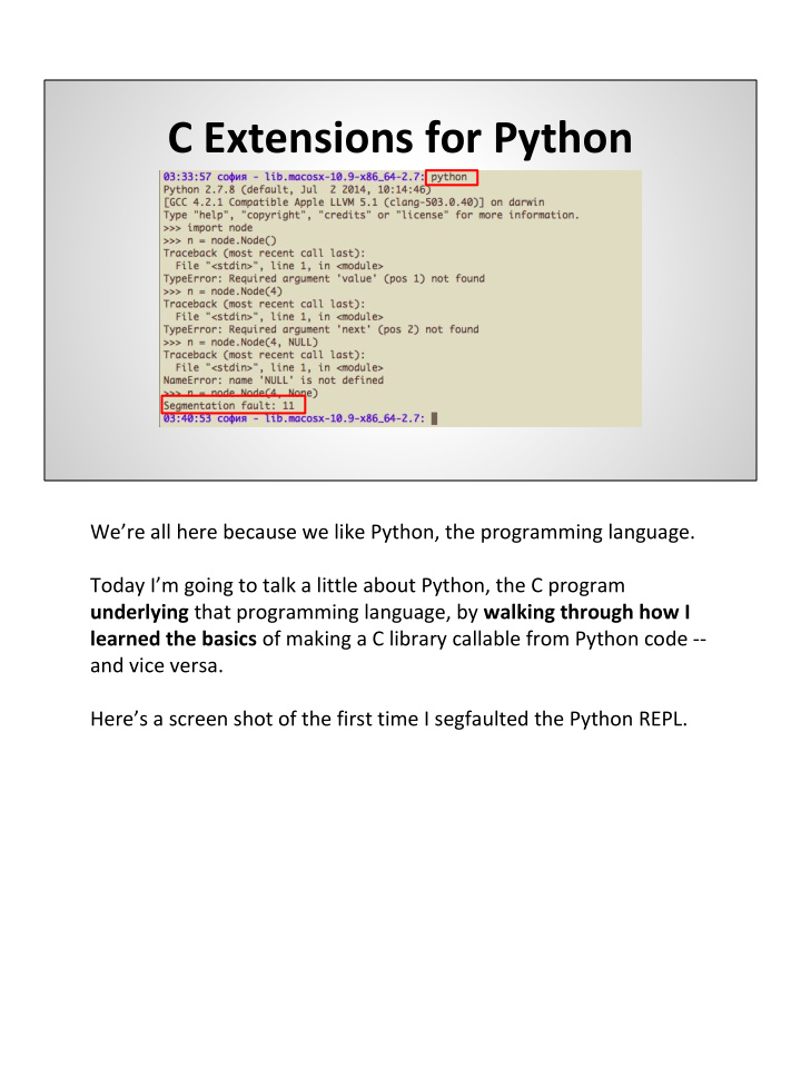 c extensions for python