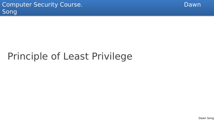 principle of least privilege