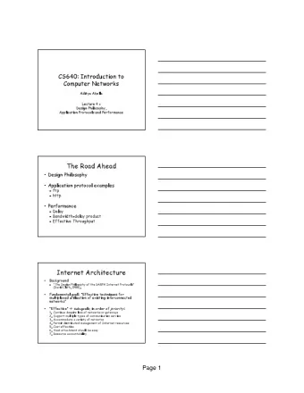 The Road Ahead   Design Philosophy   Application protocol examples   ftp   http