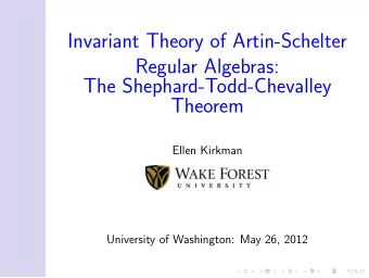Invariant Theory of Artin-Schelter  Regular Algebras:  The Shephard-Todd-Chevalley  Theorem  Ellen