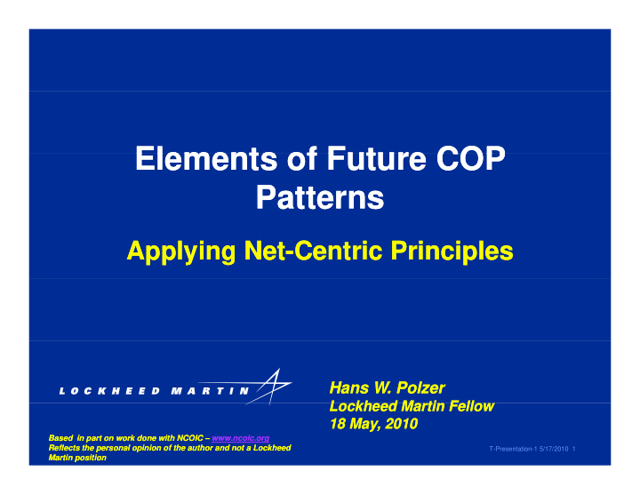 elements of future cop elements of future cop elements of