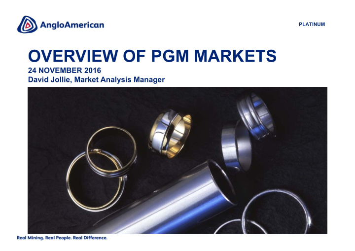overview of pgm markets