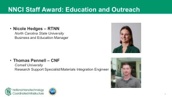 NNCI Staff Award: Education and Outreach  Nicole Hedges  RTNN  North Carolina State