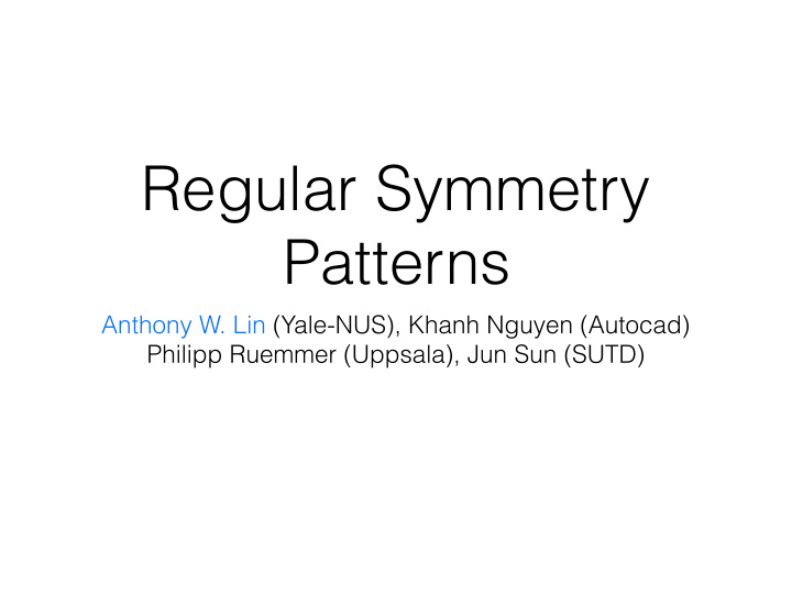 regular symmetry patterns