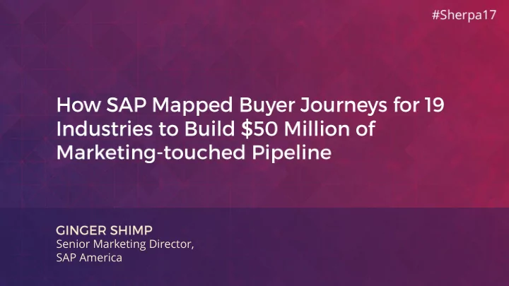 senior marketing director sap america 3 4