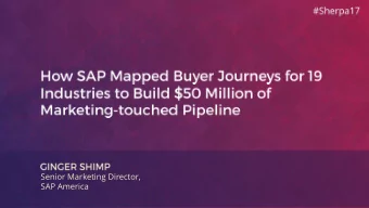 Senior Marketing Director,  SAP America  3  4  Aerospace  Automotive  Banking  Chemicals  Consumer