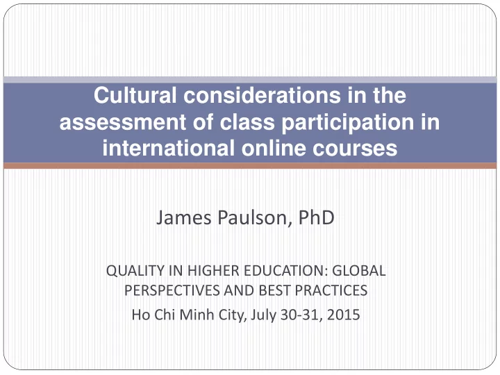 cultural considerations in the assessment of class