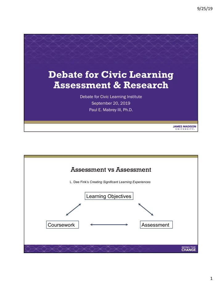 debate for civic learning assessment research