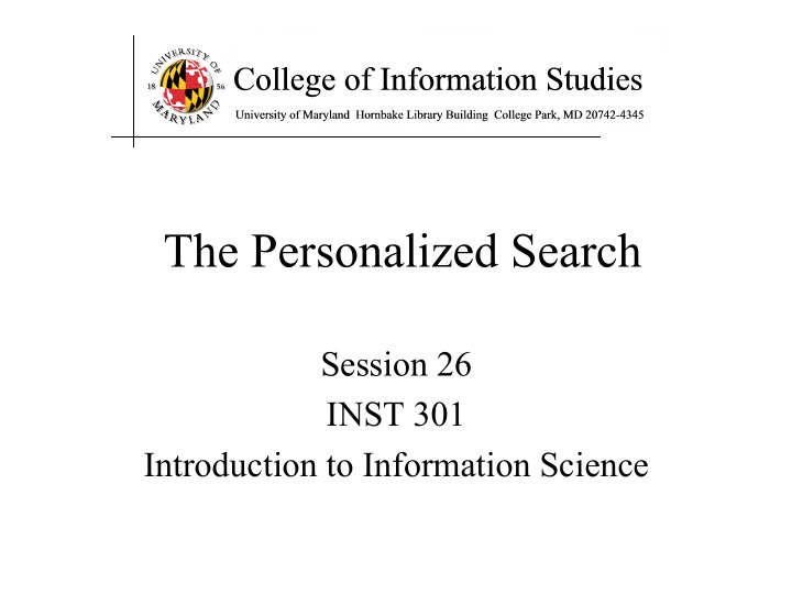 the personalized search