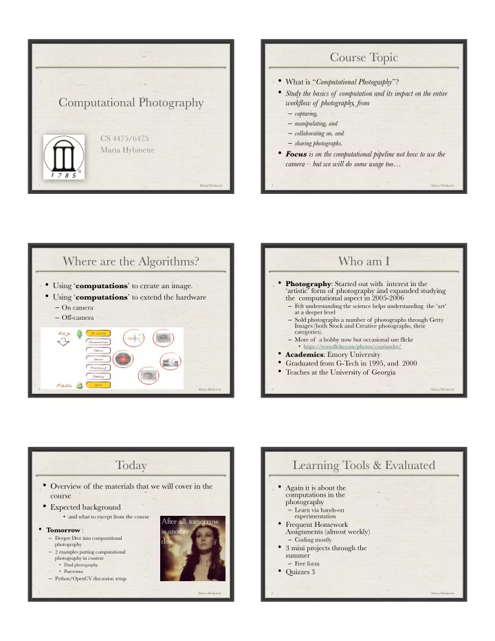 course topic