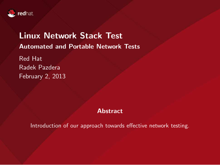 linux network stack test