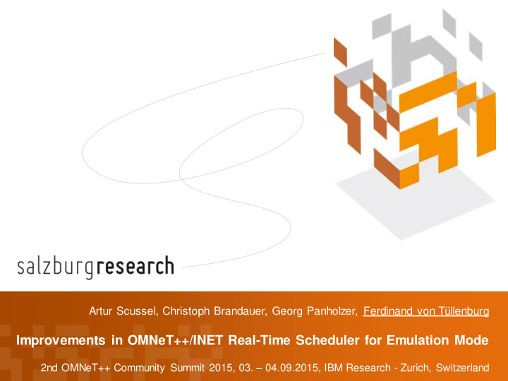 improvements in omnet inet real time scheduler for