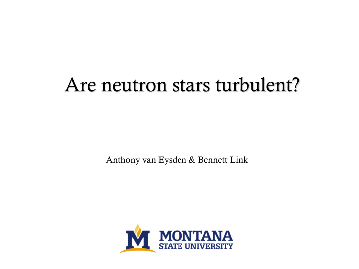 are neutron stars turbulent