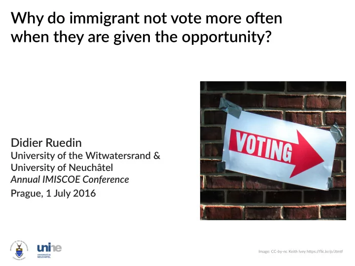 why do immigrant not vote more ofuen when they are given