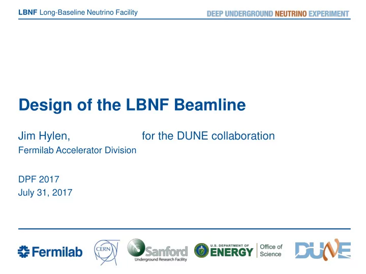 design of the lbnf beamline