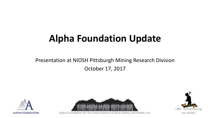 alpha foundation update