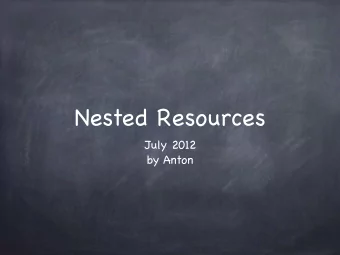 Nested Resources July 2012   by Anton  Nested resources  resources :pages do  resources :posts