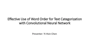 Effective Use of  f Word Order for Text  xt Categorization  wit  ith Convolutional Neural Network
