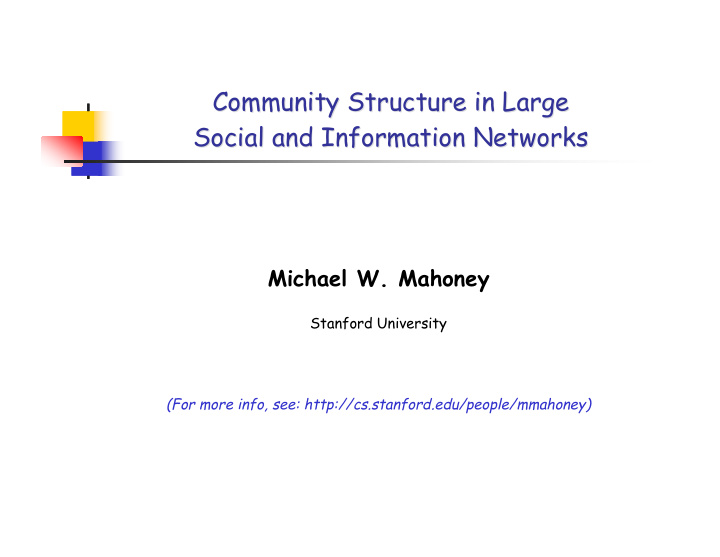 community structure in large community structure in large