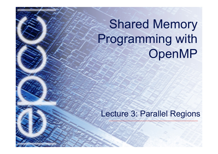 shared memory programming with openmp