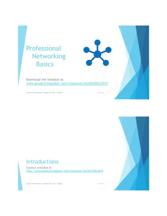 Professional  Networking  Basics  Download the handout at