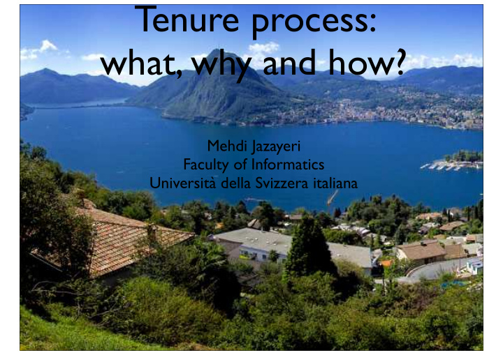 tenure process what why and how