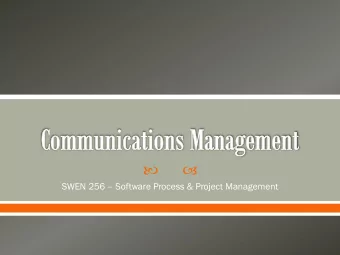 SWEN 256  Software Process &amp; Project Management  Internal  External  Formal