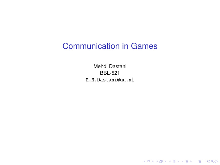 communication in games