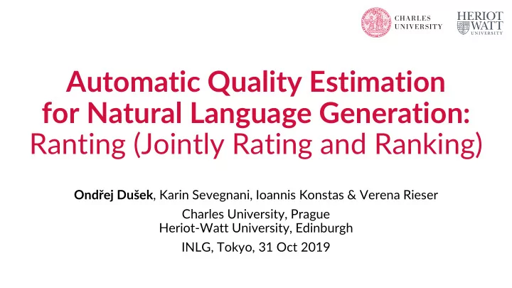 automatic quality estimation