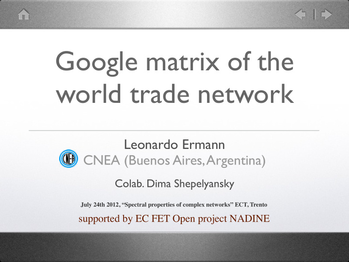google matrix of the world trade network