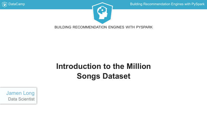 introduction to the million songs dataset