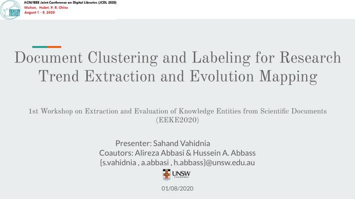 document clustering and labeling for research trend