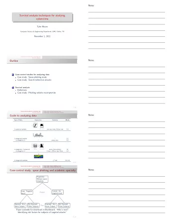 Survival analysis techniques for studying  cybercrime  Tyler Moore  Computer Science &amp;
