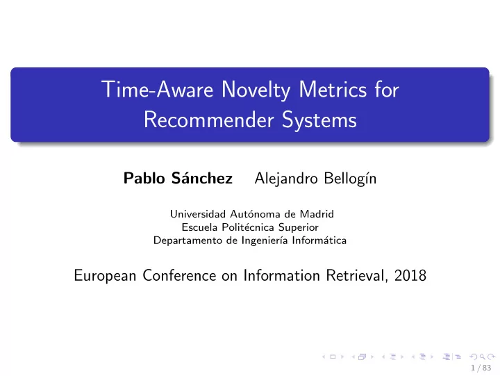 time aware novelty metrics for recommender systems