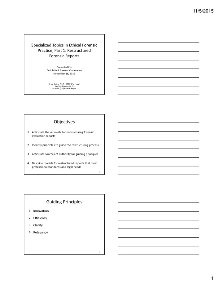 objectives