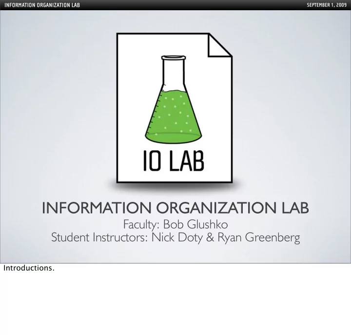information organization lab