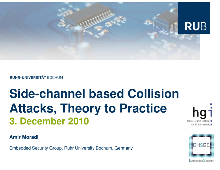 side channel bas ed collision attacks theory to att k th