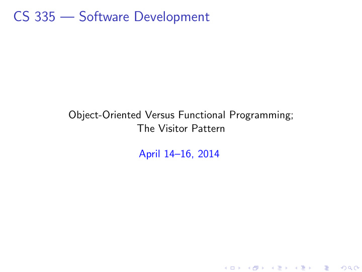 cs 335 software development