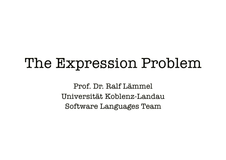 the expression problem