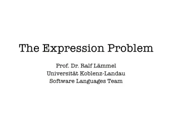 The Expression Problem  Prof. Dr. Ralf Lmmel  Universitt Koblenz-Landau  Software Languages
