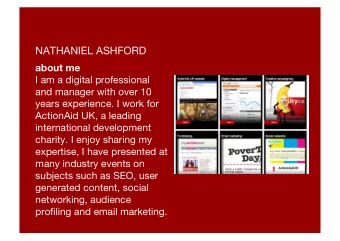 NATHANIEL ASHFORD  about me  I am a digital professional  and manager with over 10  years