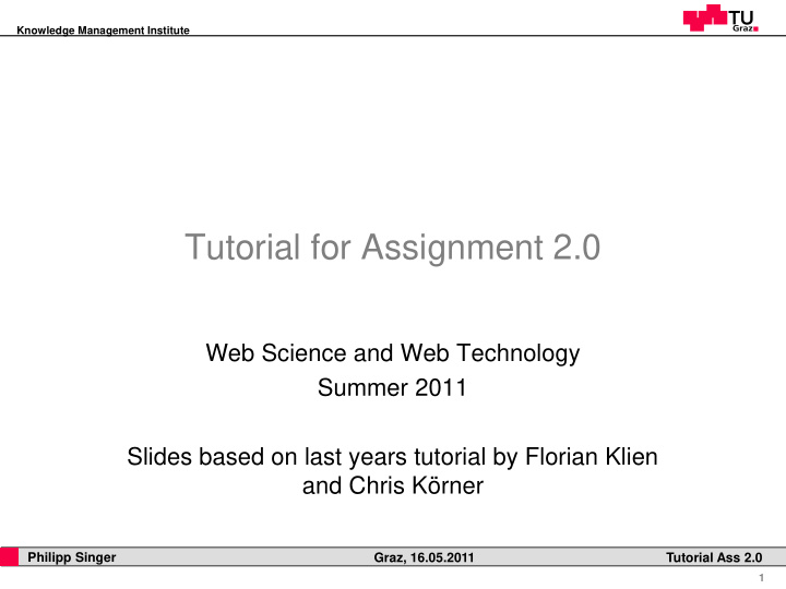 tutorial for assignment 2 0