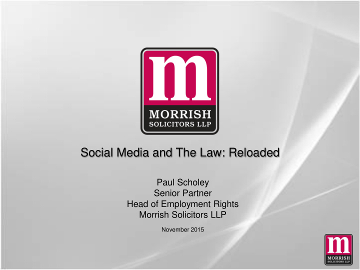 social media and the law reloaded